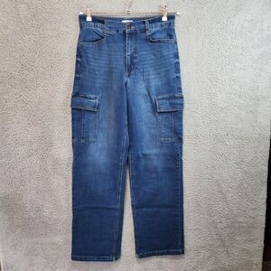 Sofia Vergara Cargo Jeans‎ Women's Size 8 (Measures 29x31) Medium Wash Pockets